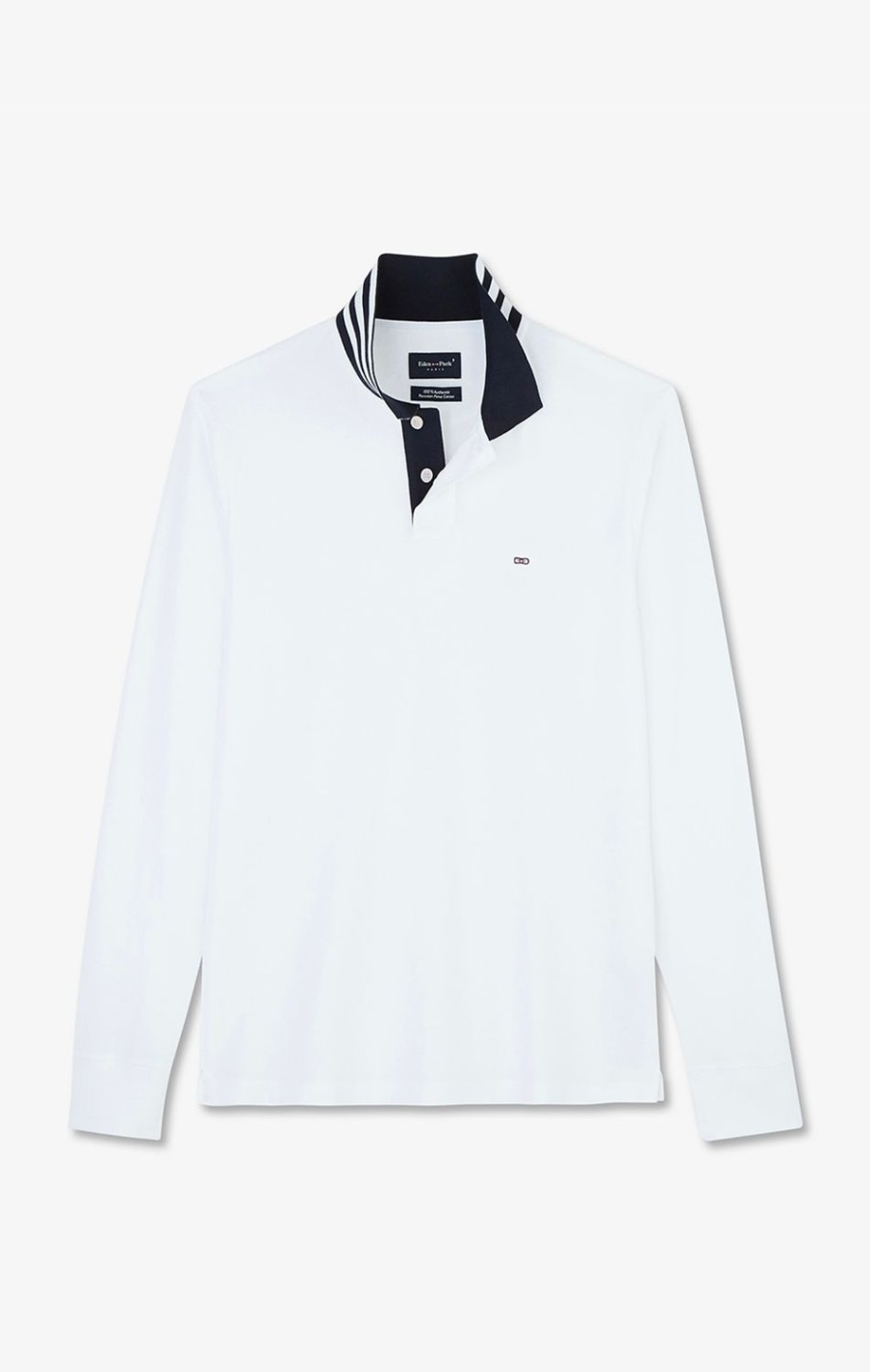 Eden Park White Cotton Polo With Contrasting Neck | Polos