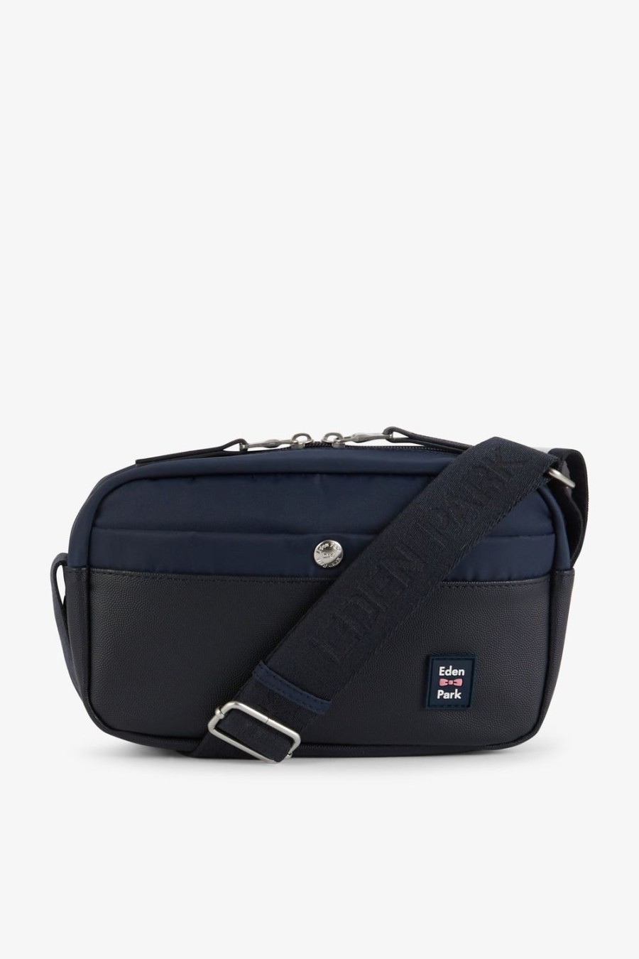 Eden Park Navy Blue Satchel With Grained Leather Effect | Bags