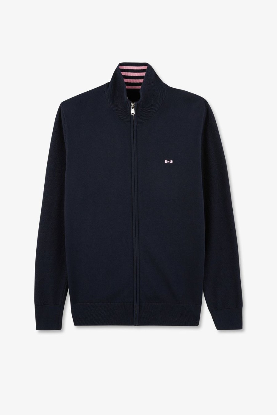 Eden Park Number 10 Navy Zipped Cardigan | Cardigans