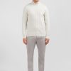 Eden Park Light Grey Jumper In Decorative Cable Knit | Sweaters