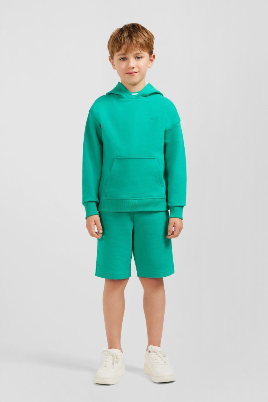 Eden Park Green Screen-Printed Hoodie Sweatshirt In Fleece | Children