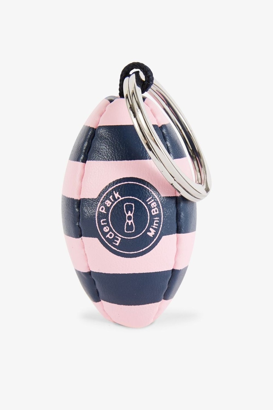 Eden Park Pink Rugby Ball Keyring With Stripe And Screen-Printed | Key Chains