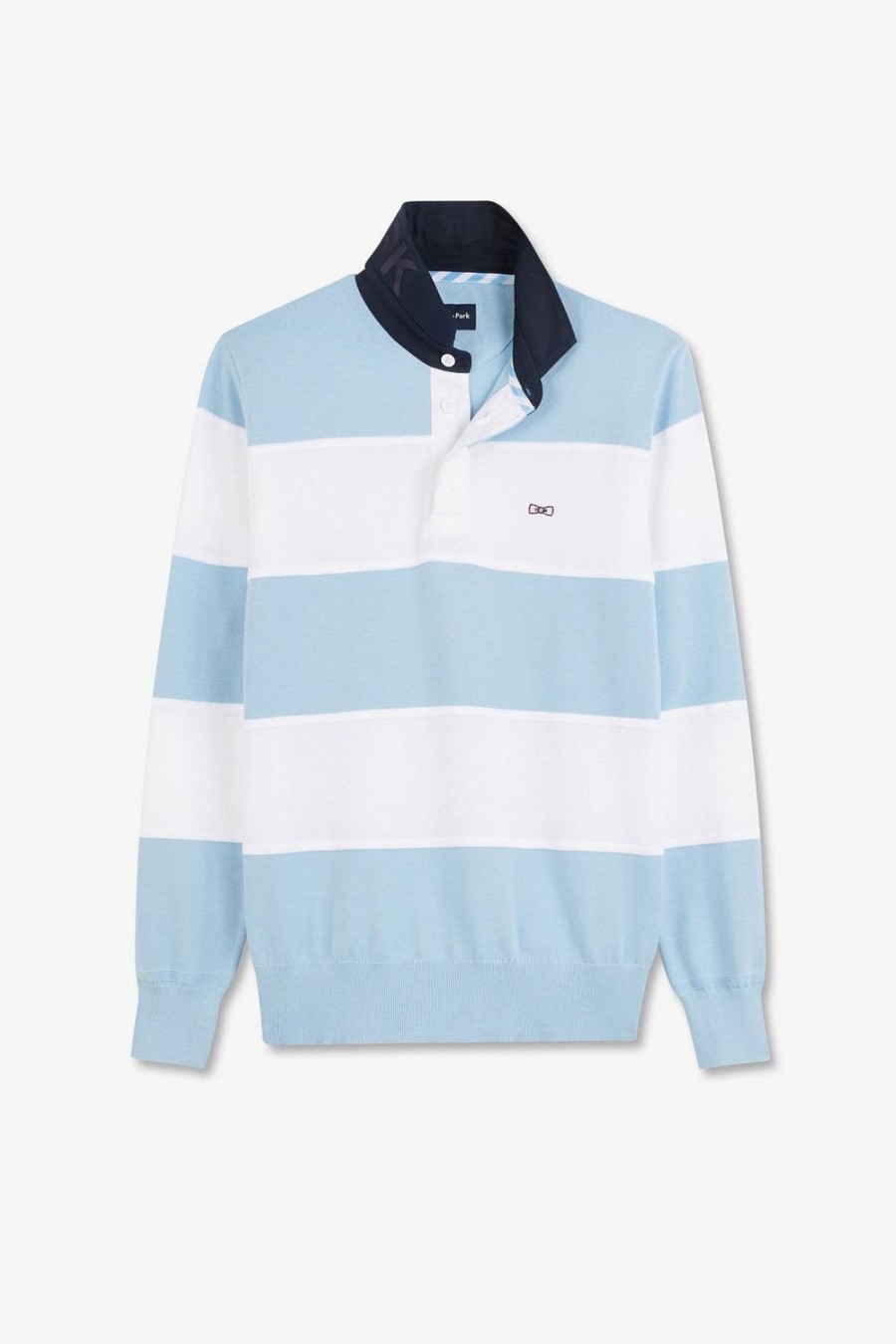 Eden Park Blue Striped Knitted Jumper | Rugby Shirts