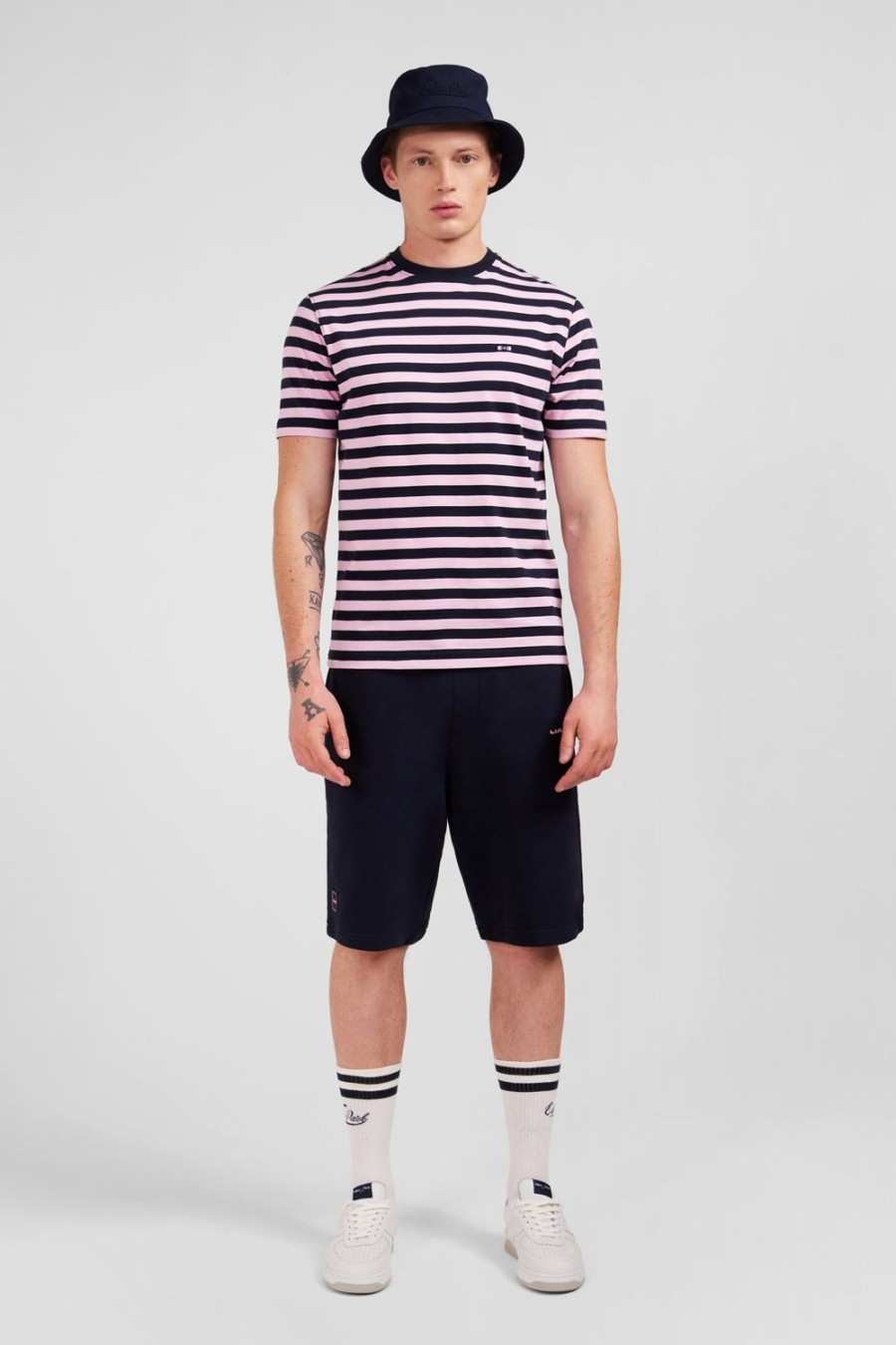 Eden Park Pink Striped Short-Sleeved T-Shirt In Pima Cotton | T-Shirts