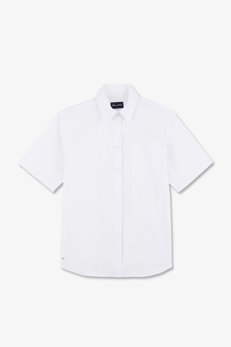 Eden Park White Short-Sleeved Cotton Shirt In Oversized Fit | Shirts