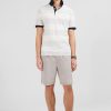 Eden Park White Striped Short-Sleeved Polo Shirt | Polos