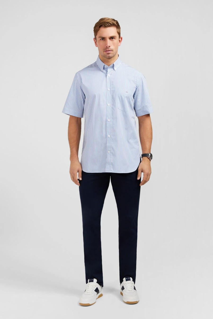 Eden Park Blue Striped Shirt | Short-Sleeved Shirts