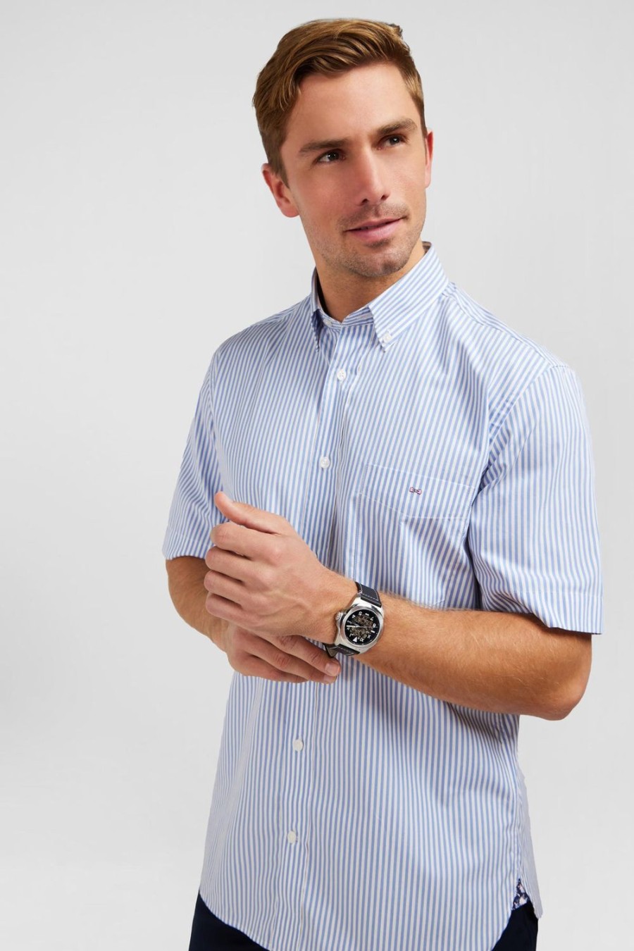 Eden Park Blue Striped Shirt | Short-Sleeved Shirts