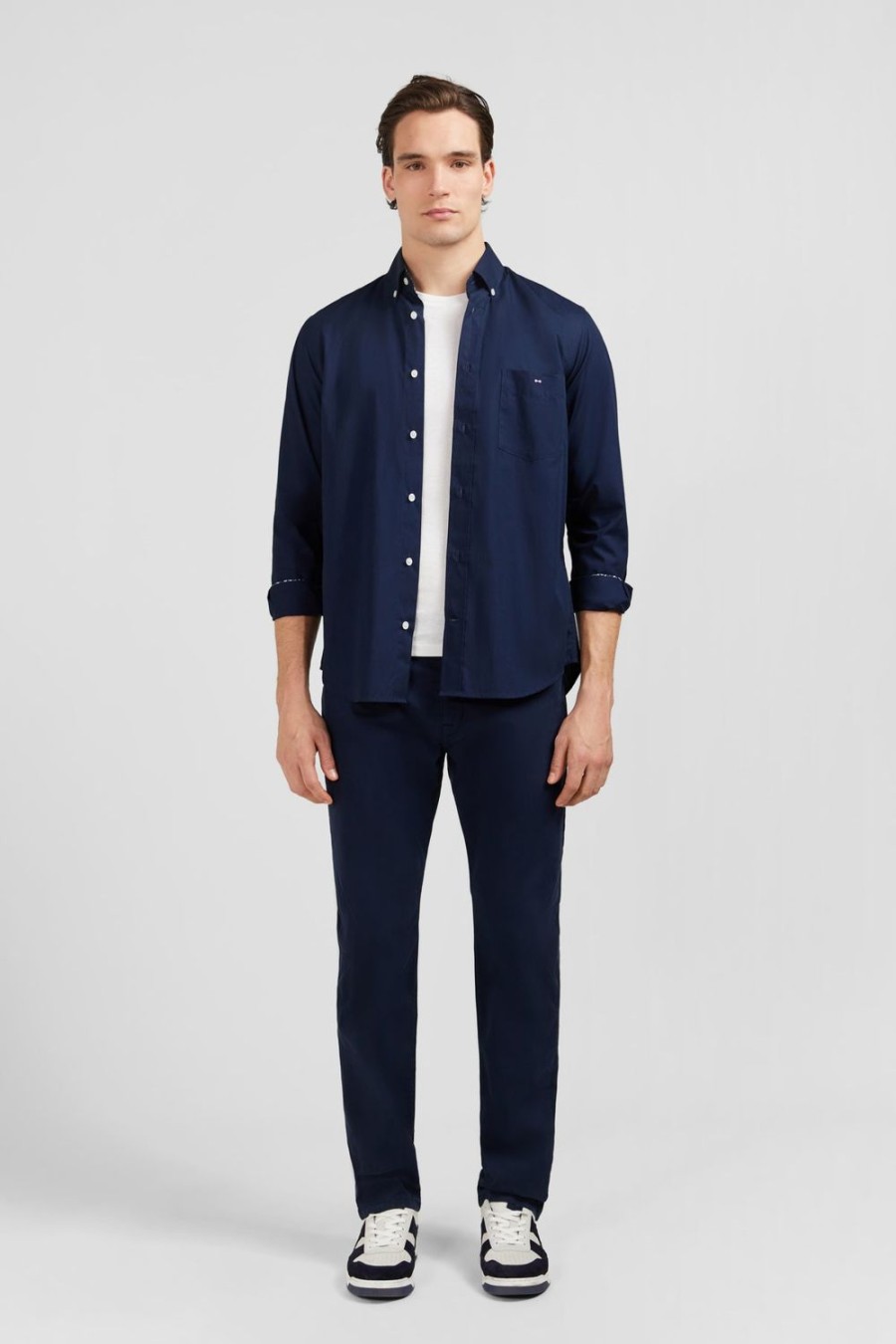 Eden Park Navy Blue Shirt With Floral Detail | Shirts