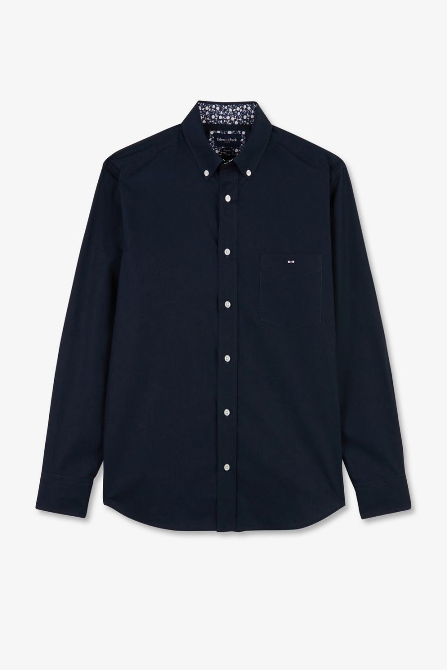 Eden Park Navy Blue Shirt With Floral Detail | Shirts