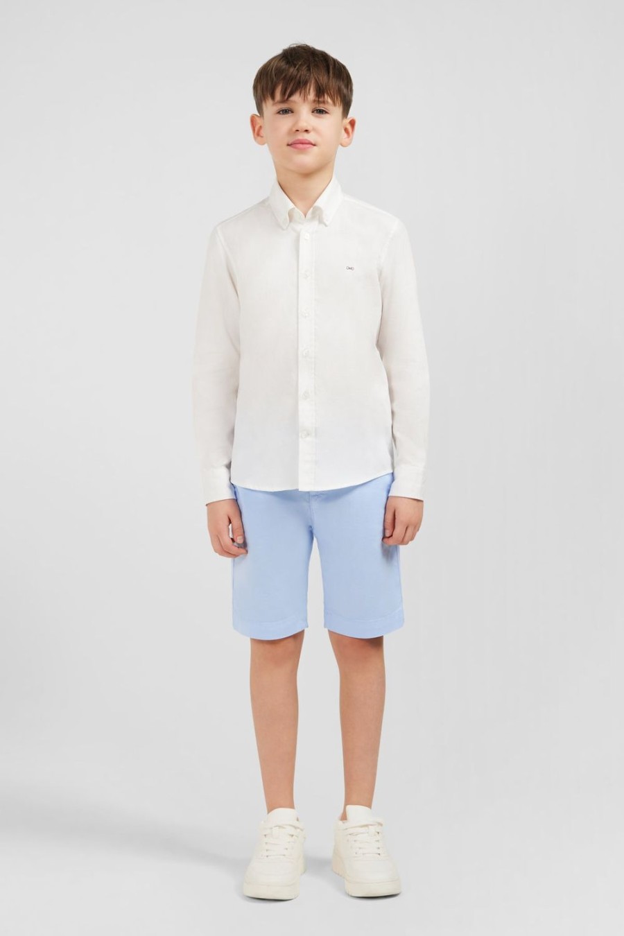 Eden Park White Cotton Shirt In Regular Fit | Children