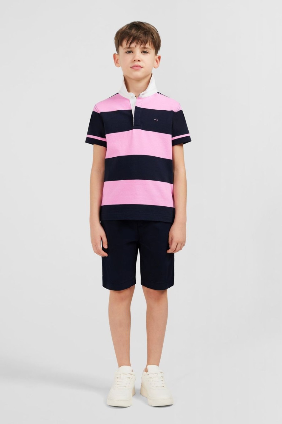 Eden Park Plain Navy Chino Shorts In Stretch Cotton | Children