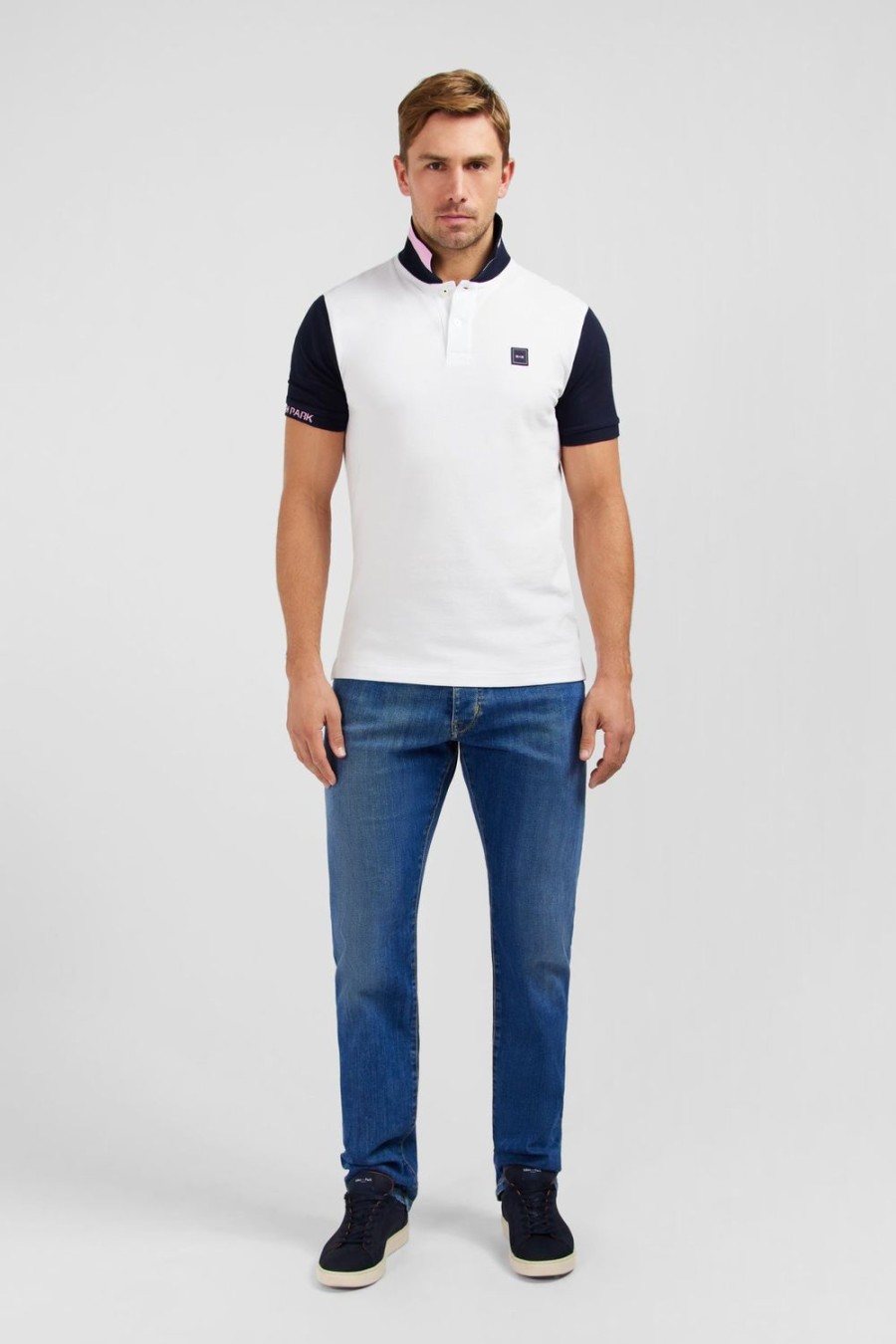 Eden Park White Cotton Short-Sleeved Polo Shirt | Polos