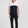 Eden Park Pink Colour-Block Polo Shirt In Cotton Pique With Xv De France Embroidery | Polos