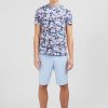 Eden Park Blue Cotton Pique T-Shirt With Floral Print | T-Shirts