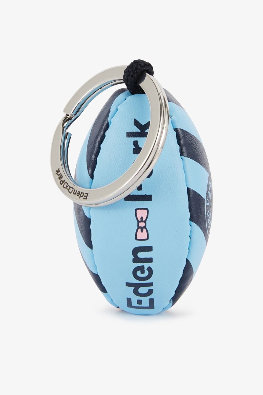 Eden Park Blue Rugby Ball Keyring With Stripe And Screen-Printed | Key Chains