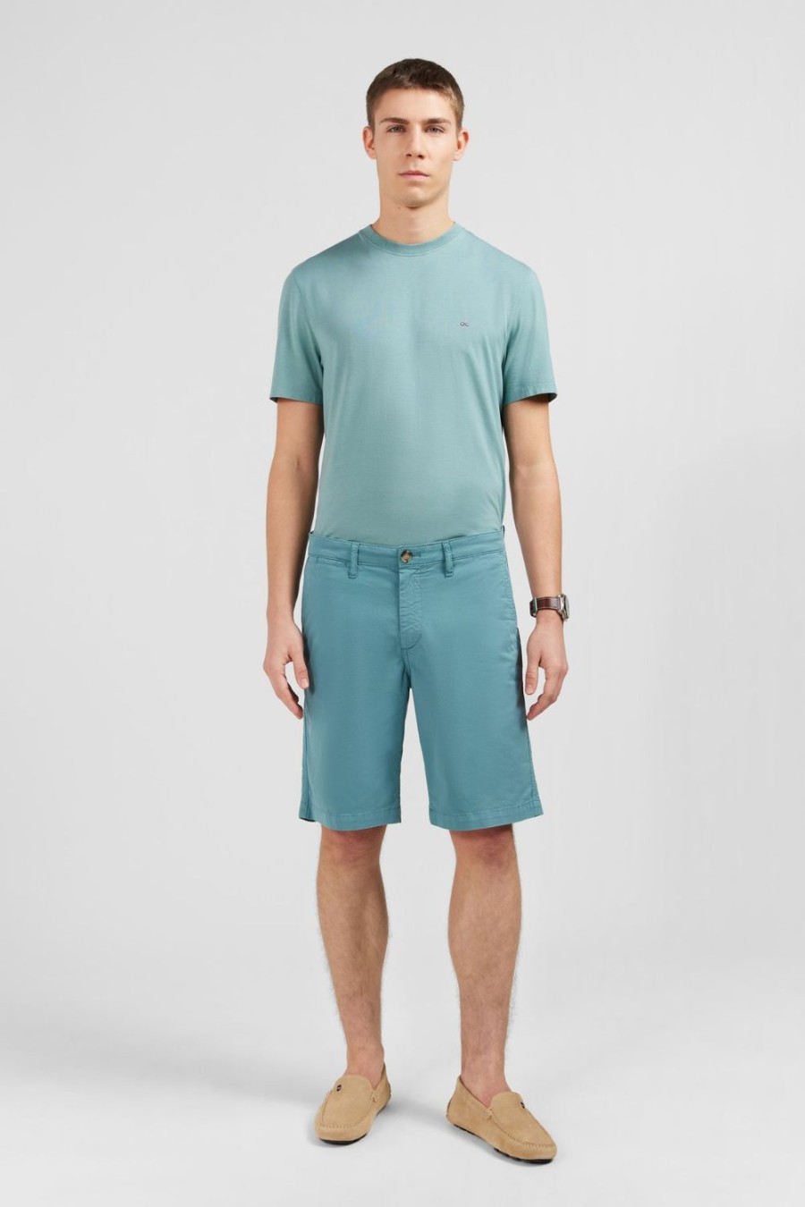 Eden Park Plain Green Bermuda Shorts | Shorts & Bermudas