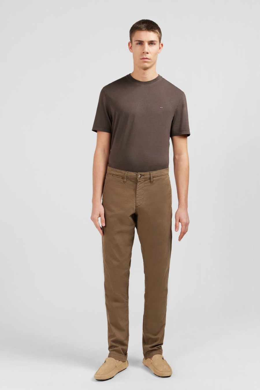 Eden Park Plain Brown Short-Sleeved T-Shirt | T-Shirts