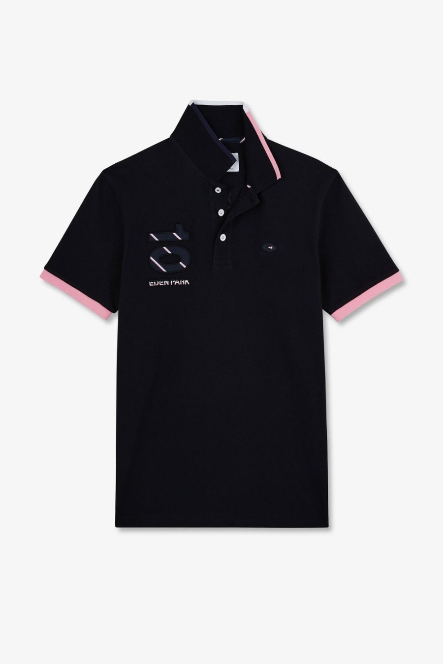 Eden Park Navy Blue Short-Sleeved Xv De France Polo Shirt | Polos