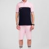 Eden Park Pink Short-Sleeved Colour-Block Polo Shirt | Polos