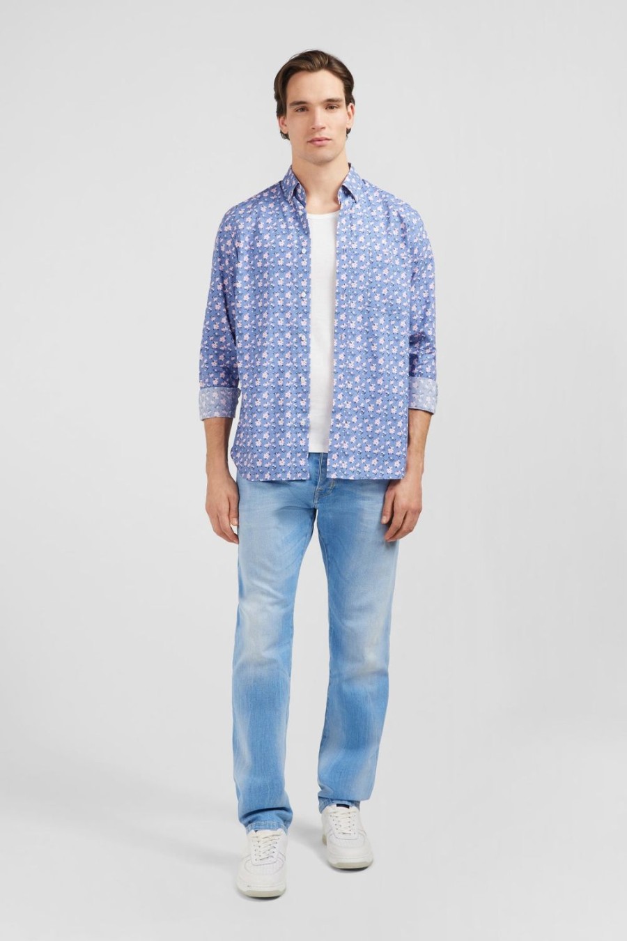 Eden Park Blue Shirt With Exclusive Floral Print | Shirts