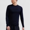 Eden Park Navy Blue Hoodie With Striped Sleeves | Sweatshirts