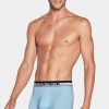 Eden Park Pack Of 2 Sky Blue And Plain Blue Boxer Shorts With Contrasting Waistband | Underwear