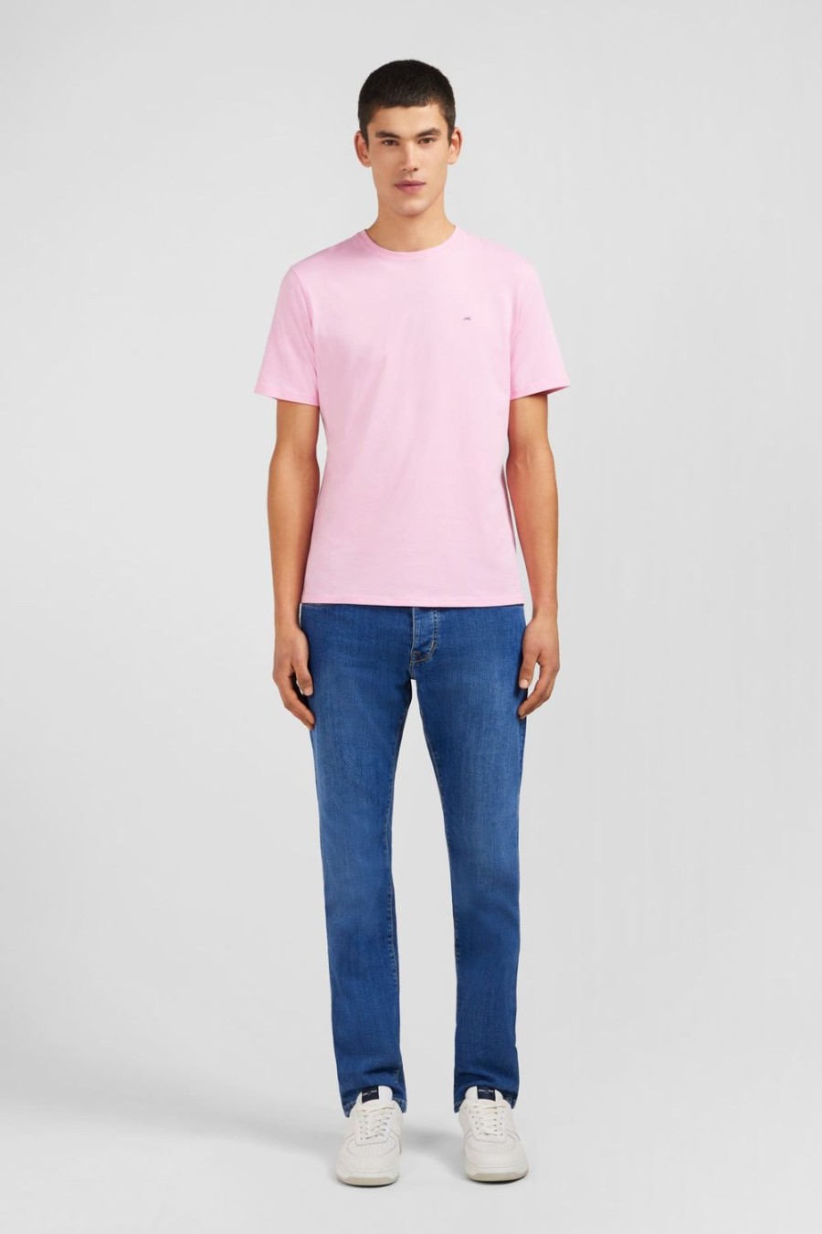 Eden Park Crew Neck Pink Pima Cotton T-Shirt | T-Shirts