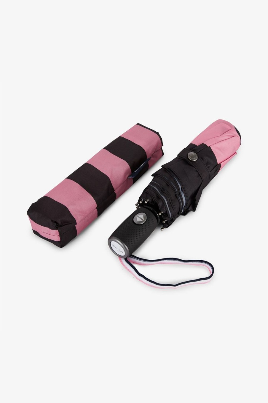 Eden Park Pink Folding Umbrella With Stripes | Umbrellas