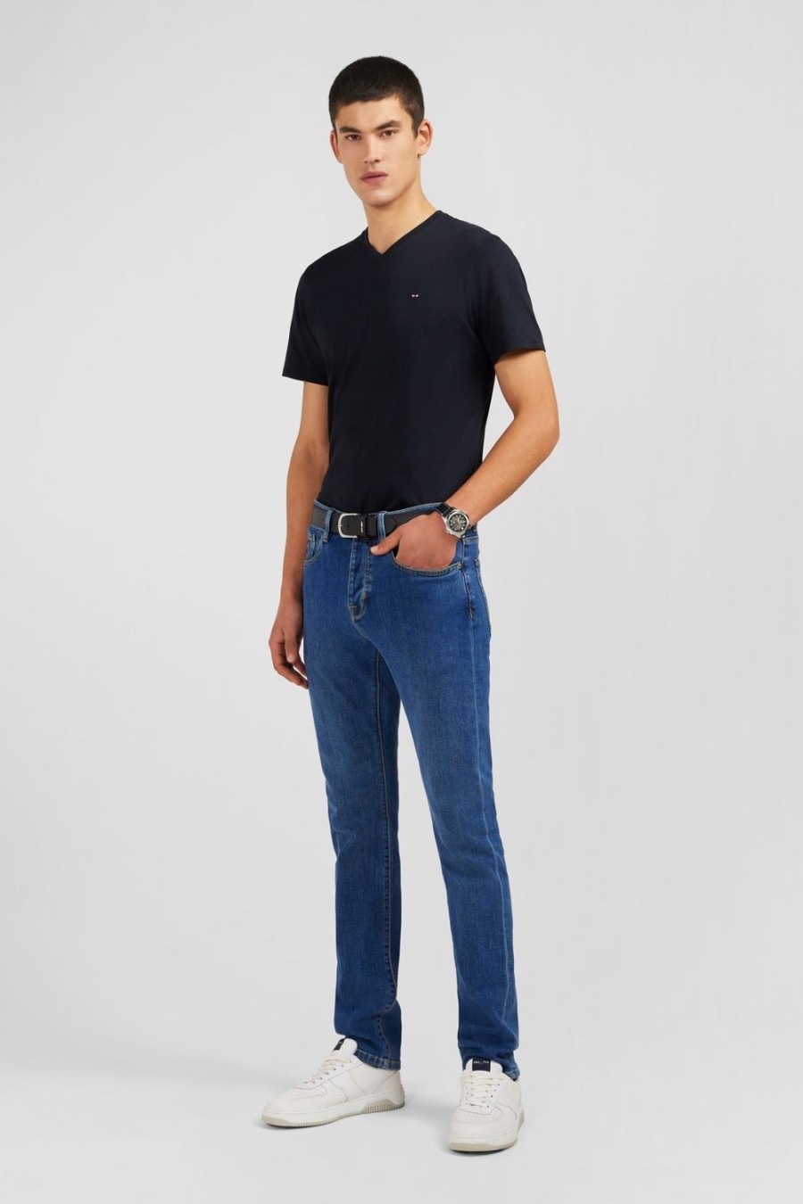 Eden Park Blue Jeans In Stretch Cotton | Pants