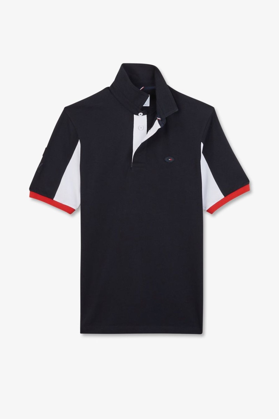 Eden Park Dark Blue Colour-Block Polo Shirt With No. 10 Embroidery On The Back | Rugby Shirts