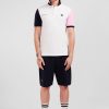 Eden Park Pink Colour-Block Polo Shirt In Cotton Pique With Xv De France Embroidery | Polos