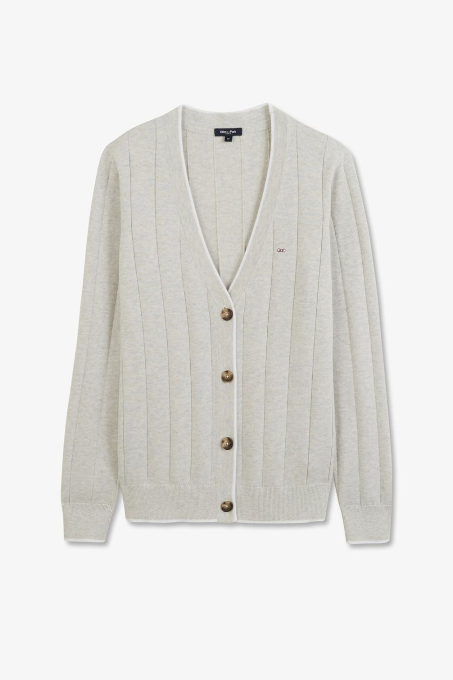 Eden Park Grey Buttoned Cardigan In Knitwear | Cardigans