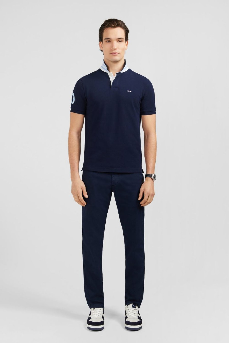 Eden Park Navy Blue Short-Sleeved Polo Shirt Number 10 | Polos