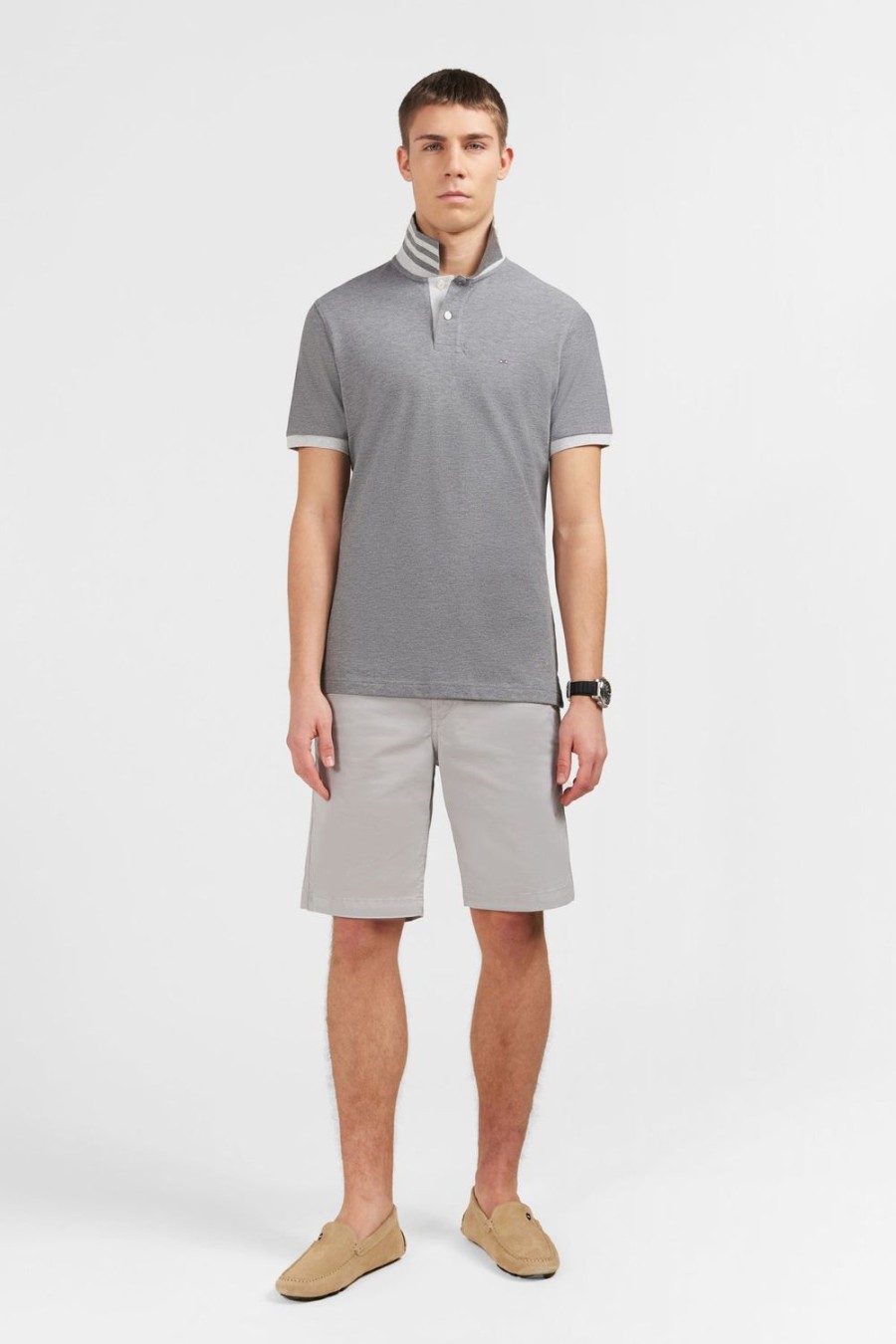 Eden Park Grey Short-Sleeved Polo Shirt | Polos