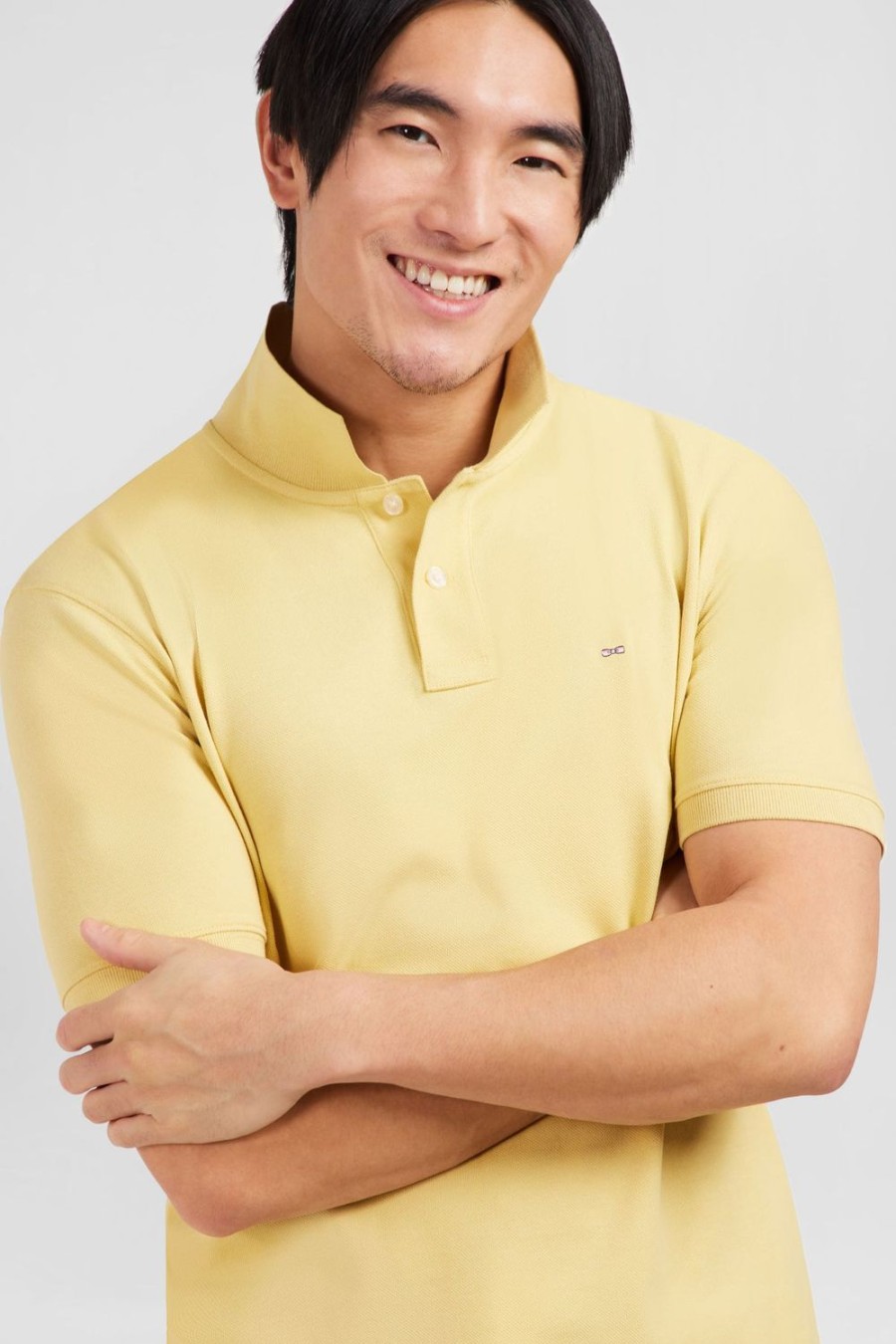 Eden Park Plain Yellow Short-Sleeved Polo Shirt | Polos