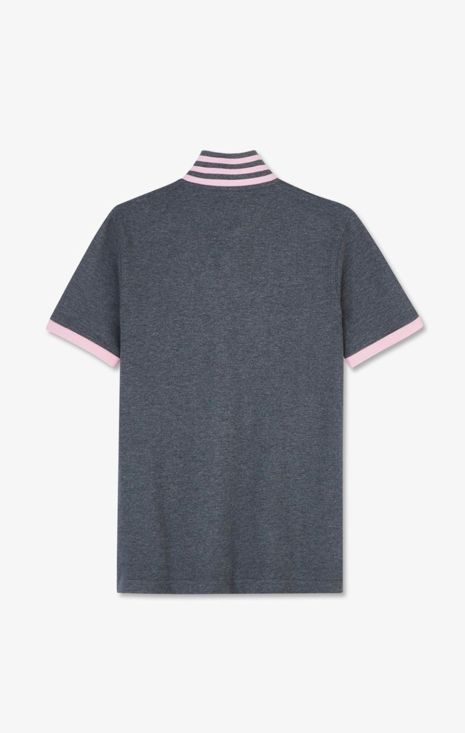 Eden Park Grey Pima Cotton Polo With Contrasting Accents | Polos