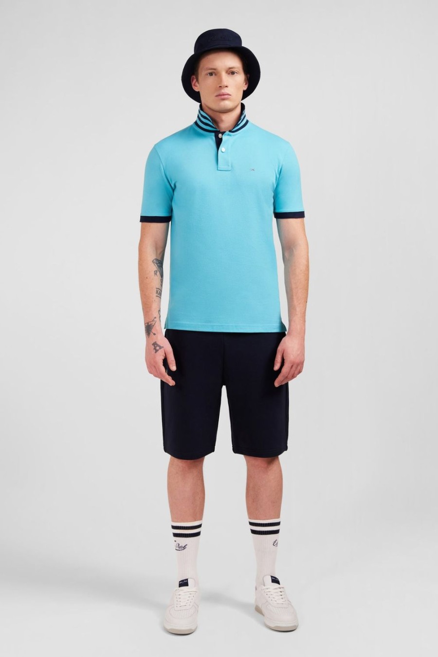 Eden Park Turquoise Blue Short-Sleeved Polo Shirt | Polos