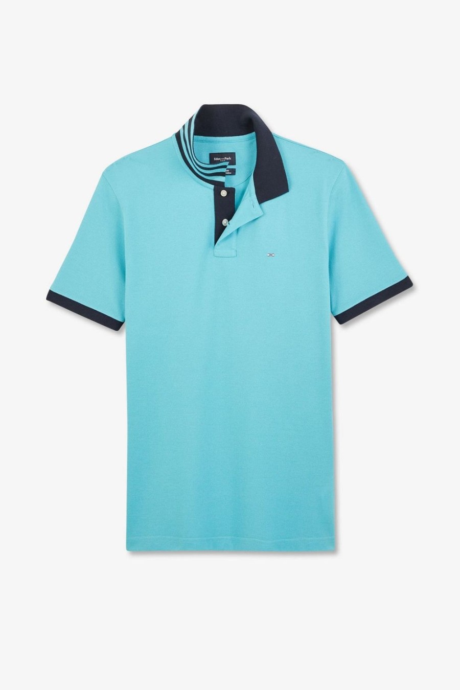 Eden Park Turquoise Blue Short-Sleeved Polo Shirt | Polos