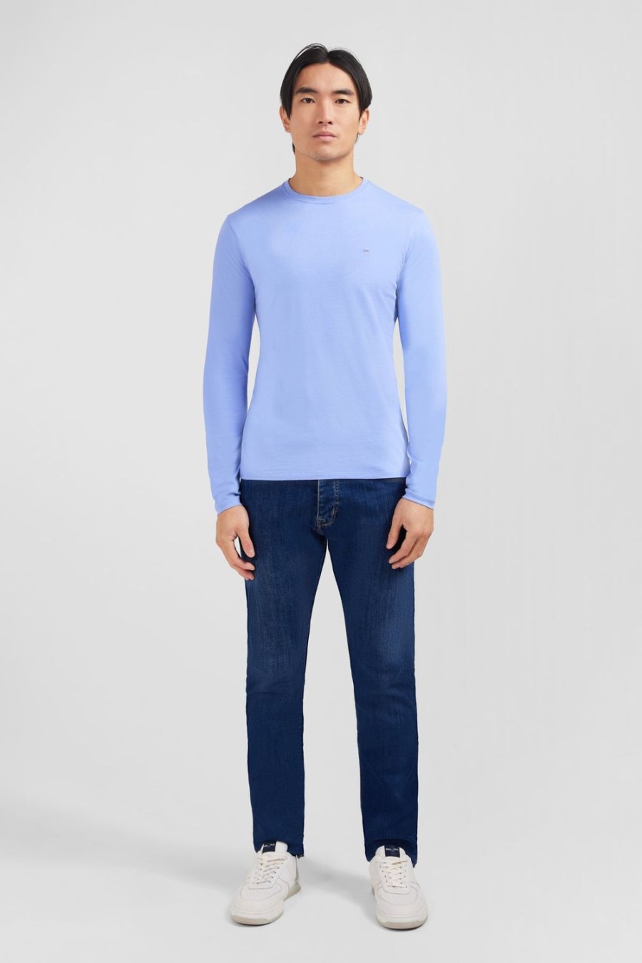 Eden Park Long Sleeved Blue Cotton T-Shirt | T-Shirts