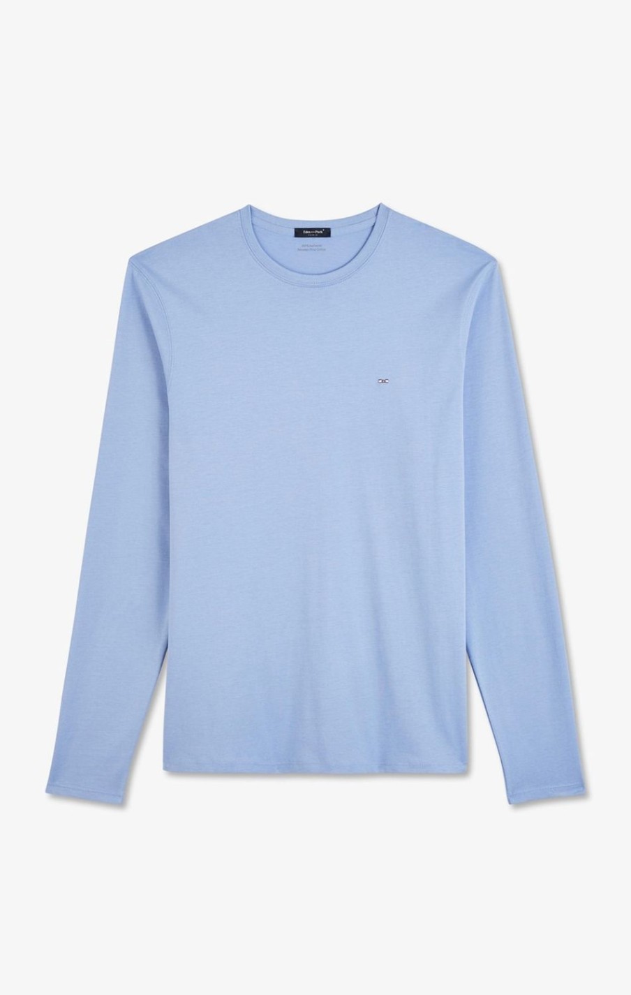 Eden Park Long Sleeved Blue Cotton T-Shirt | T-Shirts