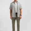 Eden Park Checked Khaki Shirt | Short-Sleeved Shirts