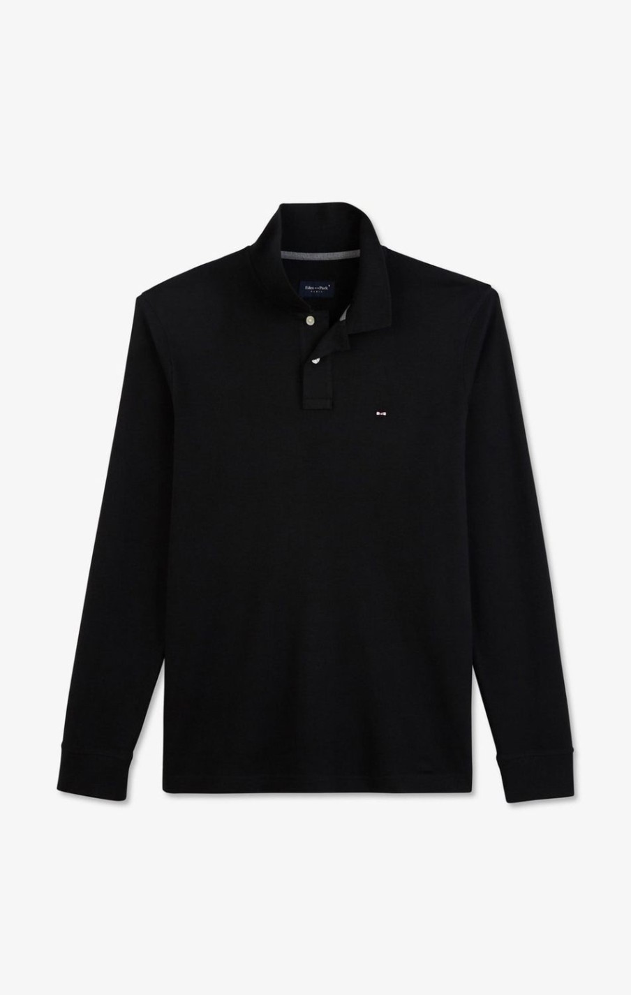 Eden Park Black Cotton Polo With Contrasting Neck | Polos