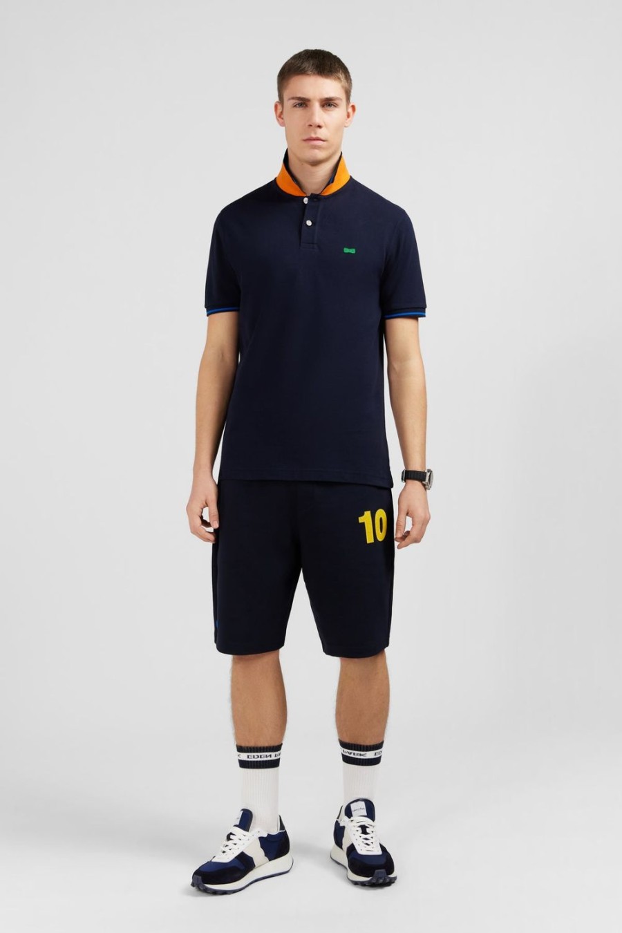 Eden Park Navy Blue Short-Sleeved Polo Shirt | Polos