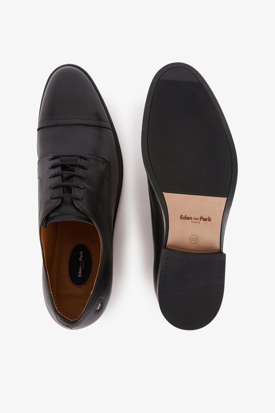 Eden Park Black Leather Derbies | Derbies