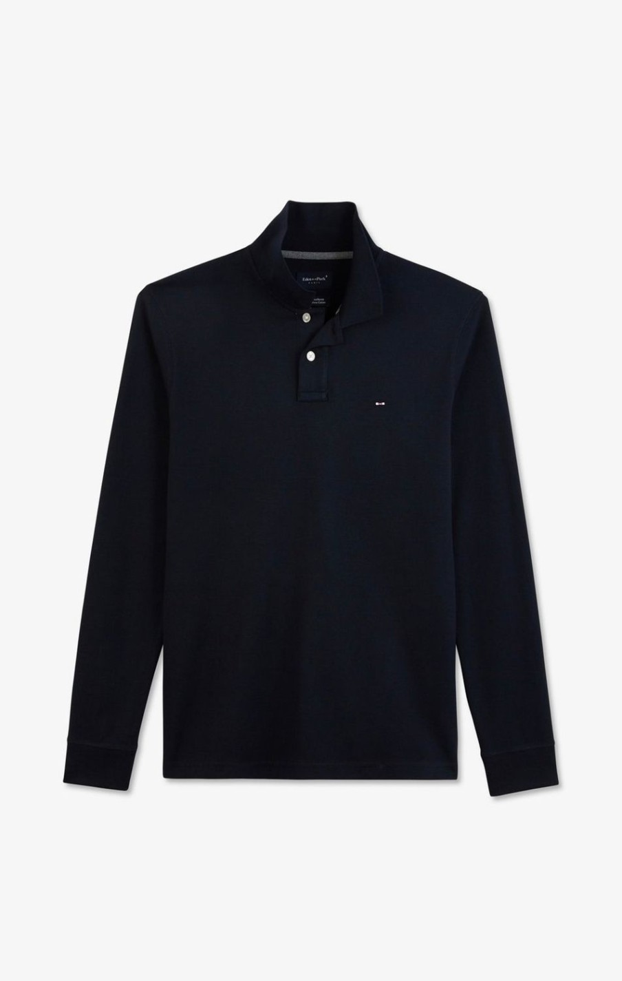 Eden Park Navy Blue Cotton Polo With Contrasting Neck | Polos