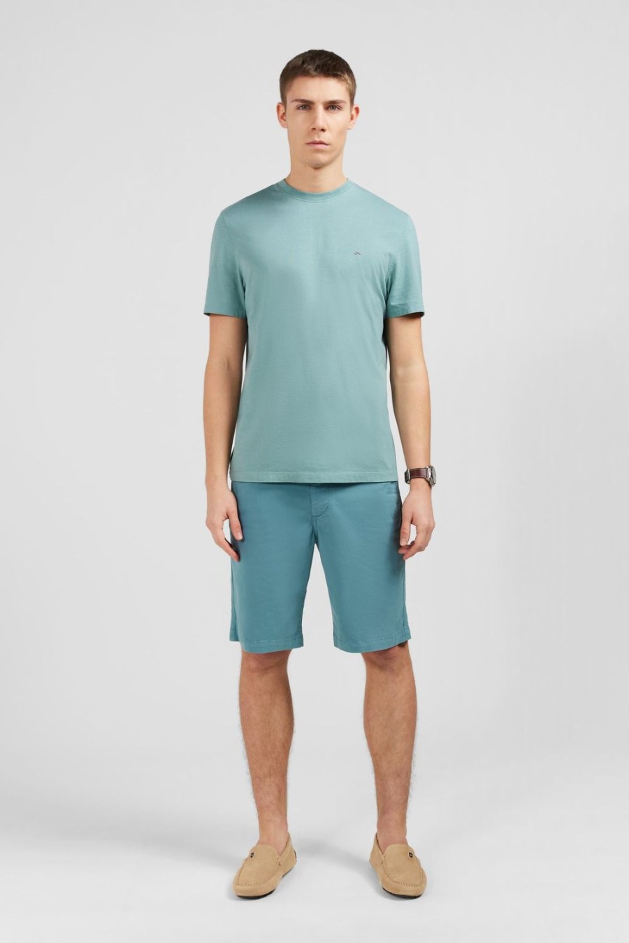 Eden Park Plain Green Short-Sleeved T-Shirt | T-Shirts