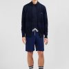 Eden Park Navy Blue Zip Cardigan In Combination Knit | Cardigans