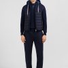 Eden Park Navy Blue Sleeveless Hooded Puffa Jacket | Coats