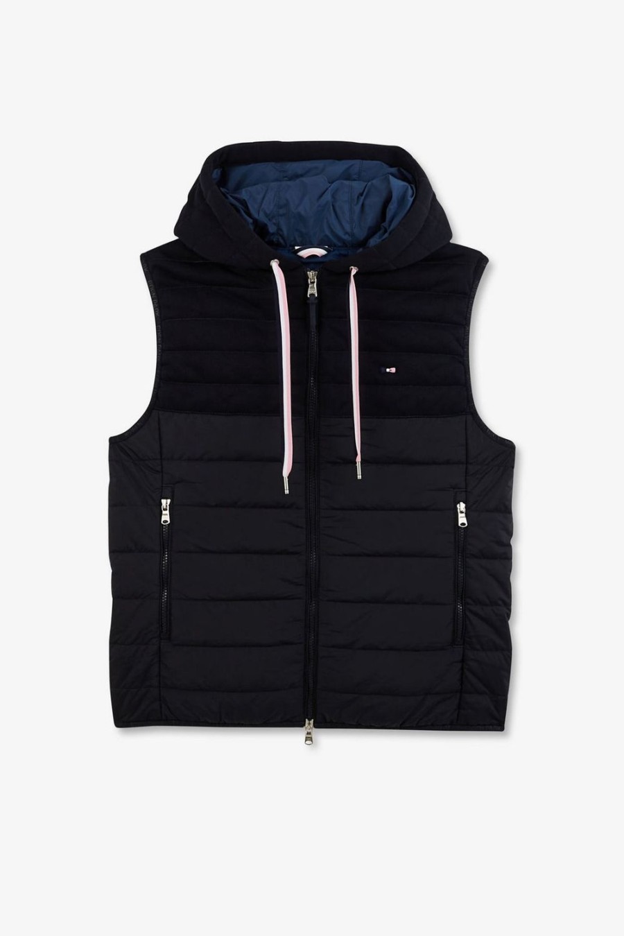 Eden Park Navy Blue Sleeveless Hooded Puffa Jacket | Coats